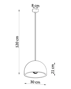 Hängelampe Beton Ø 30 cm Grau E27 Küche