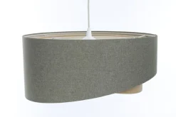 Hängelampe Boho Grün Beige E27 rund Ø 45 cm Stoff Modern