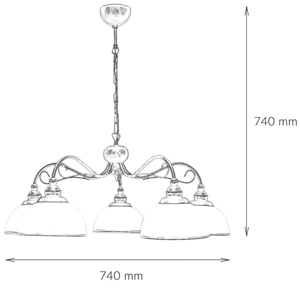 Hängelampe Braun antik Jugendstil Esstisch 5xE27