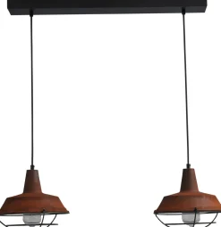 Hängelampe Braun Antik Ziergitter Ø25cm L:70cm E27