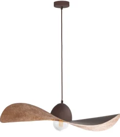 Hängelampe Braun Kupfer E27 Modern Wellenschirm