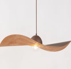 Hängelampe Braun Kupfer E27 Modern Wellenschirm