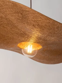 Hängelampe Braun Kupfer E27 Modern Wellenschirm