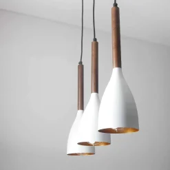 Hängelampe E27 Retro Design Metall Holz 3-flammig E27