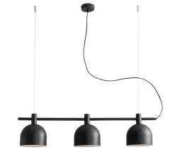 Hängelampe E27 Schwarz Metall 83 cm lang 3-flammig