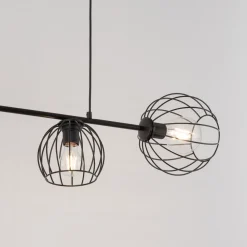 Hängelampe E27 Schwarz Metall Retro Design Esstisch