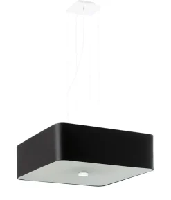 Hängelampe Esstisch B: 45 cm Schwarz Stoff Glas