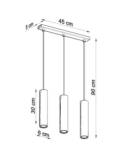 Hängelampe Esstisch Weiß 3-flammig GU10 höhenverstellbar