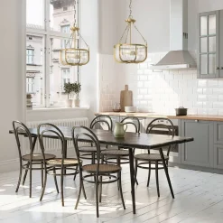 Hängelampe Esszimmer Metall Glas E27 Ø 40,6 cm in Messing