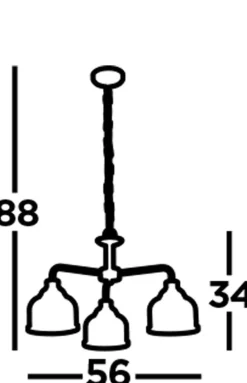Hängelampe 3-flammig E27 Glas Metall Jugendstil in Silber