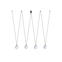 Hängelampe 4-flammig G9 Schwarz Weiß verstellbar Kugelschirm