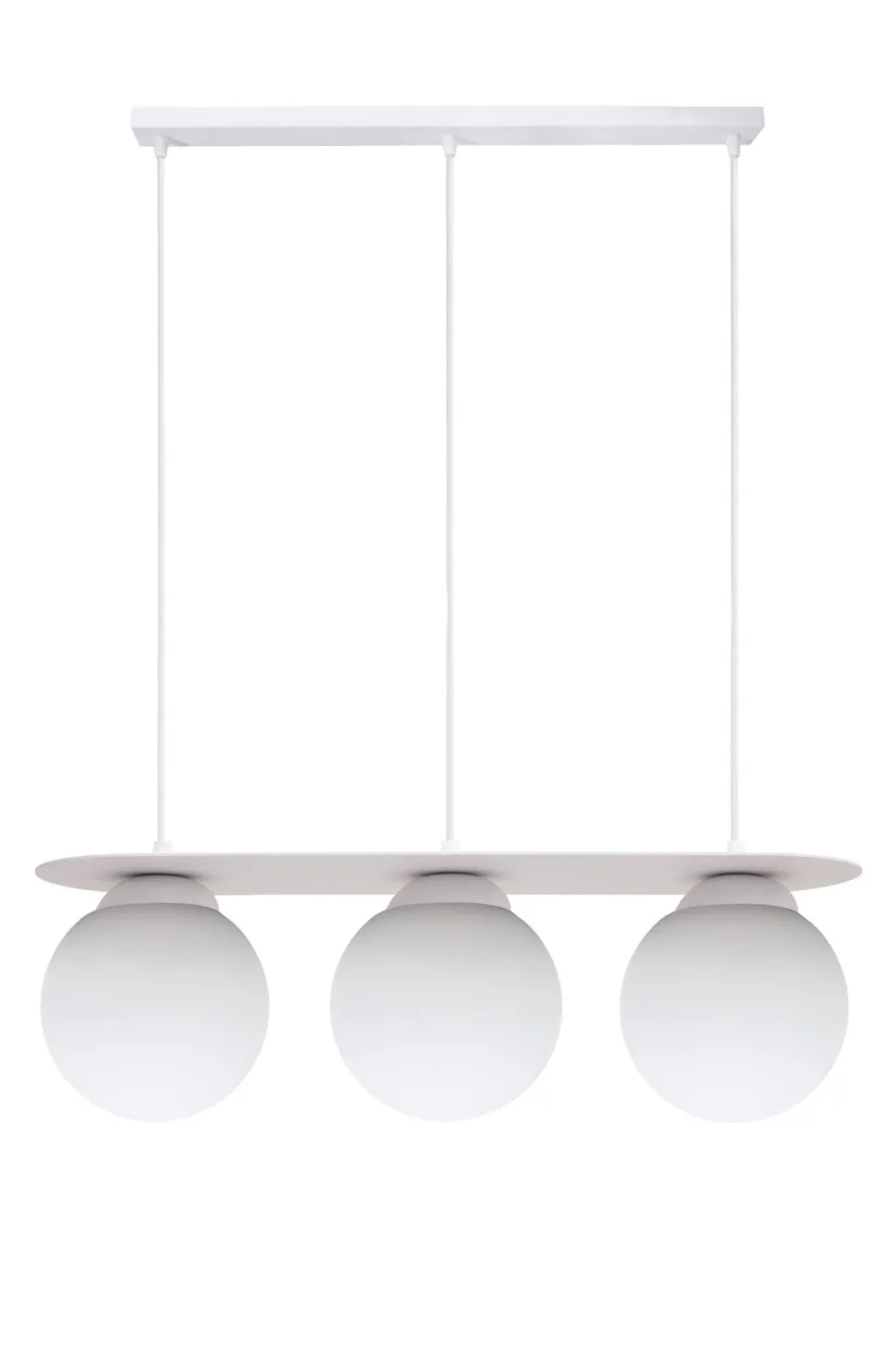 Hängelampe 3-flammig Glaskugeln Weiß 50 cm E27 blendarm