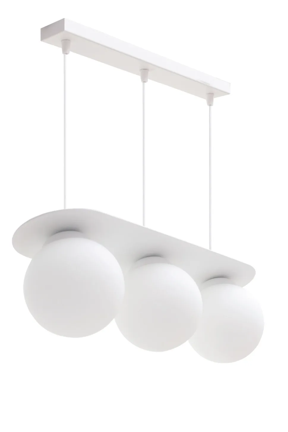 Hängelampe 3-flammig Glaskugeln Weiß 50 cm E27 blendarm