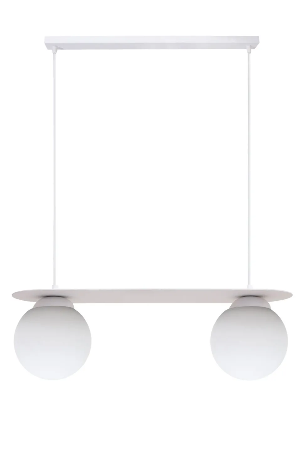 Hängelampe 2-flammig Glaskugeln Weiß 50 cm E27 blendarm