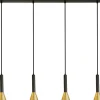 Hängelampe 4-flammig in Schwarz Gold GU10 Metall Retro