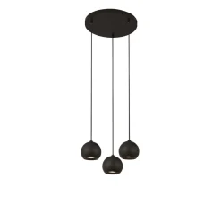Hängelampe 3-flammig Schwarz GU10 Ø 39 cm Metall