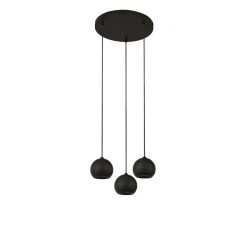 Hängelampe 3-flammig Schwarz GU10 Ø 39 cm Metall