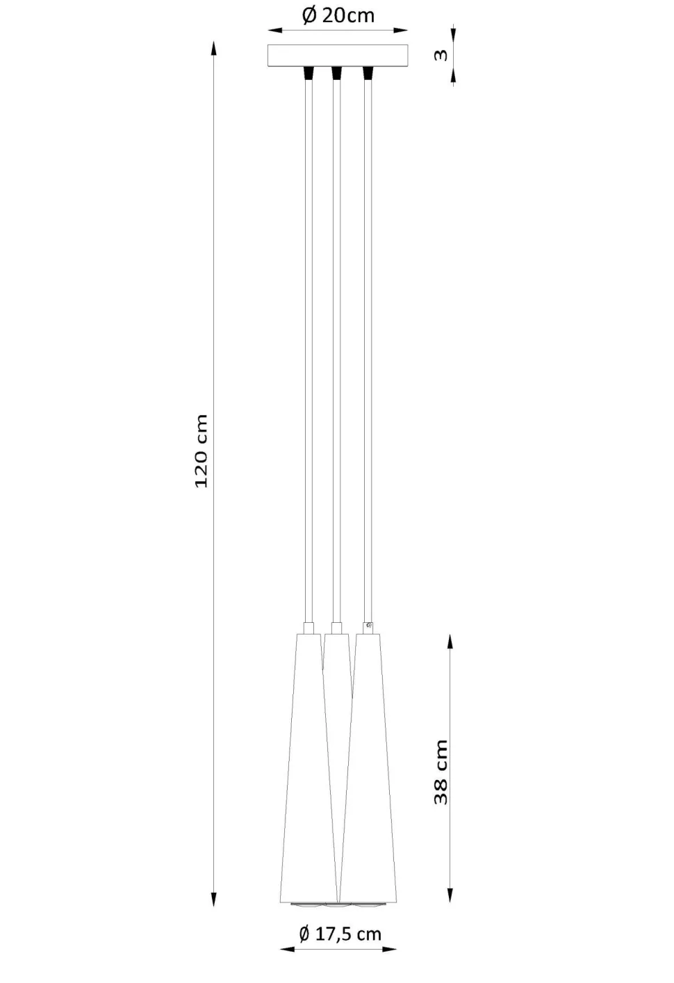 Hängelampe 3-flammig Skandinavisch Holz Schirm GU10