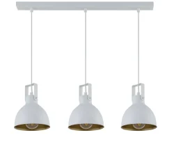 Hängelampe 3-flammig Weiß Gold L:60 cm Industrial
