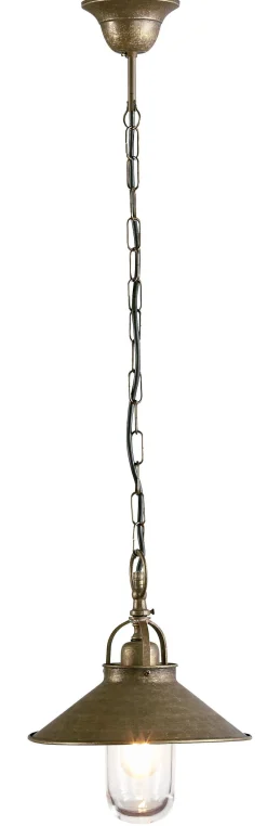 Hängelampe für Außen aus Messing in Bronze Antik