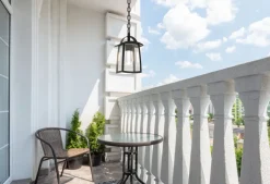 Hängelampe Glas Aluminium L:17 cm IP44 Laterne Vintage