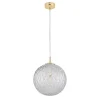 Hängelampe Glas Kugelschirm Ø 30 cm in Gold verstellbar