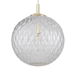 Hängelampe Glas Kugelschirm Ø 30 cm in Gold verstellbar