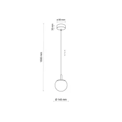 Hängelampe Glas Kugelschirm Ø 14 cm rund in Gold G9