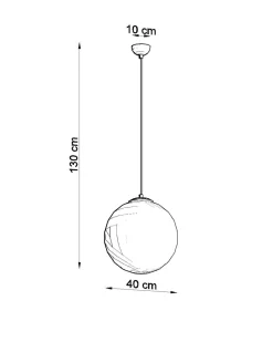 Hängelampe Glas Kugelschirm Ø 40 cm Weiß Gold E27
