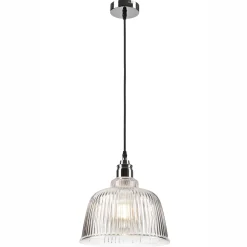 Hängelampe Glas Metall Ø 28 cm E27 Vintage Esstisch