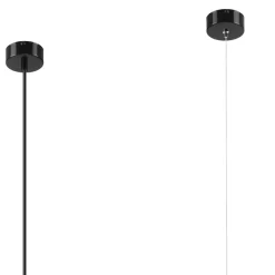 Hängelampe Glas Metall B: 48 cm Schwarz Weiß Kugelschirm