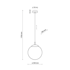 Hängelampe Glas Metall E27 Ø 30 cm rund Kugelschirm