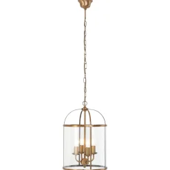 Hängelampe Glas Metall in Bronze B:31 cm E14 stilvoll