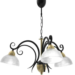 Hängelampe Glas Metall Landhaus B:74 cm E27 blendarm