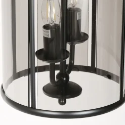 Hängelampe Glas Metall Schwarz Rauchgrau E14 elegant