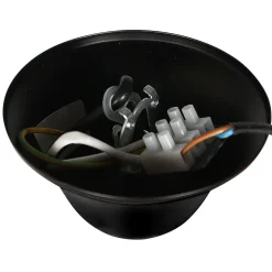 Hängelampe Glas Metall Schwarz Rauchgrau E14 elegant