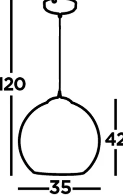 Hängelampe Glas rund Ø 35 cm E27 in Messing Antik Bernstein