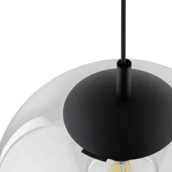 Hängelampe Glas rund Ø 35 cm H: max. 175 cm E27 Kugel Schirm