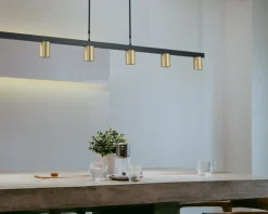 Hängelampe Gold Schwarz 160 cm breit Metall Esstisch