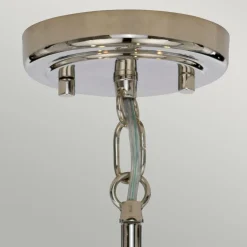 Hängelampe Grau Nickel Glas Metall Kugelschirm