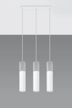 Hängelampe Grau Weiß Beton Metall 3-flmg GU10 JUNIA