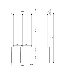 Hängelampe Grau Weiß Beton Metall 3-flmg GU10 JUNIA