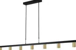 Hängelampe groß 180 cm Gold Schwarz 7-flammig GU10