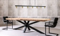 Hängelampe groß 180 cm Gold Schwarz 7-flammig GU10