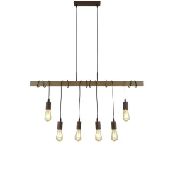 Hängelampe Holz Balken B: 100 cm für 6x E27 Modern