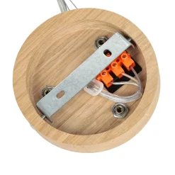 Hängelampe Holz Eiche Glas 3-flmg Ø47cm Küche