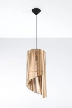 Hängelampe Holz Modern wohnlich E27 TEDUSIA Wohnzimmer