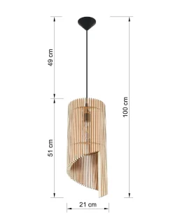 Hängelampe Holz Modern wohnlich E27 TEDUSIA Wohnzimmer