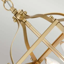 Hängelampe in Messing 20,3 cm breit H: max. 226,1 cm 2x E14