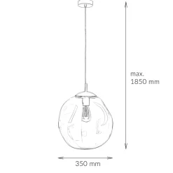 Hängelampe in Schwarz Kugel Esszimmer Leuchte E27